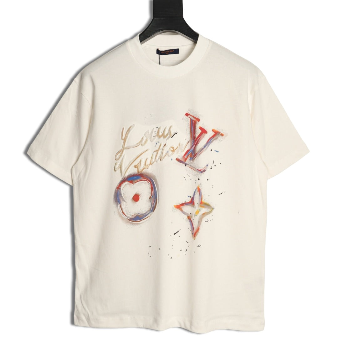 Louis Vuitton Paint-Splash Signature Graphic T-Shirt - Off-White
