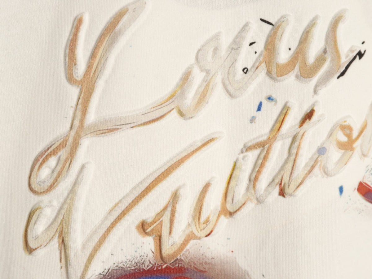 Louis Vuitton Paint-Splash Signature Graphic T-Shirt - Off-White