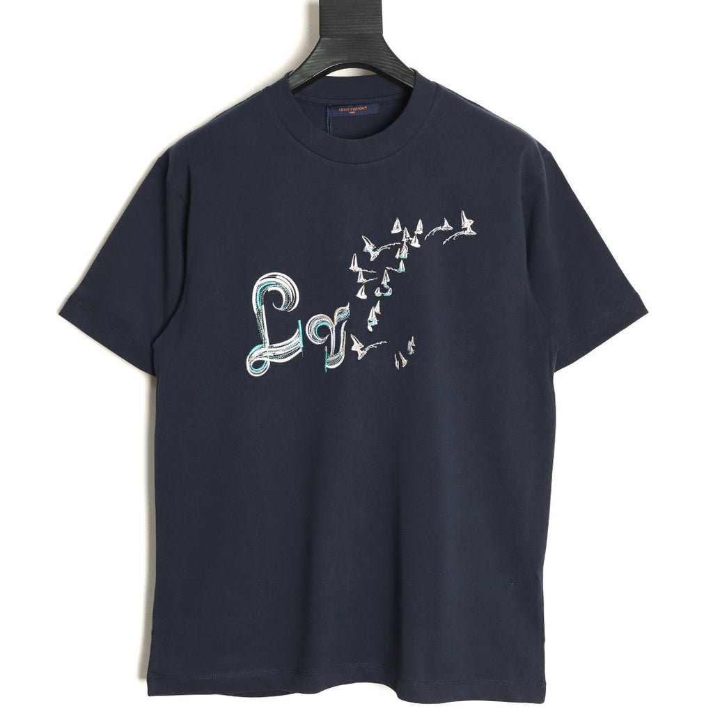 Louis Vuitton Bird Motif Graphic T-Shirt - Dark Navy