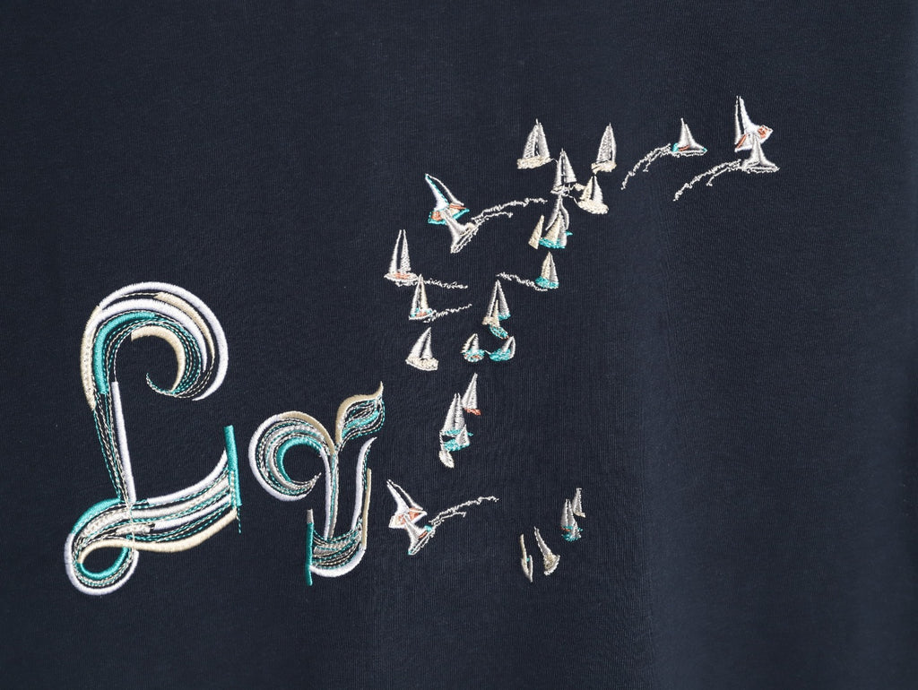 Louis Vuitton Bird Motif Graphic T-Shirt - Dark Navy