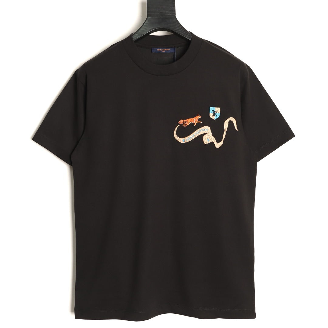 Louis Vuitton Fox and Ribbon Motif T-Shirt - Black