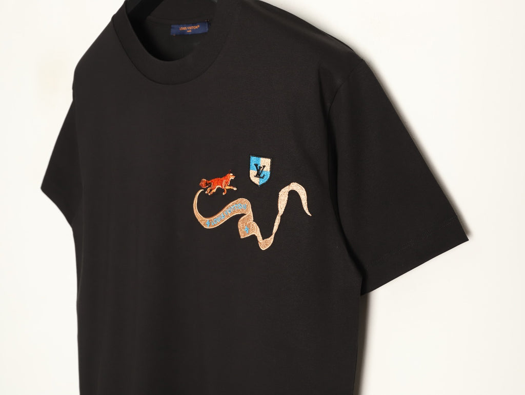 Louis Vuitton Fox and Ribbon Motif T-Shirt - Black