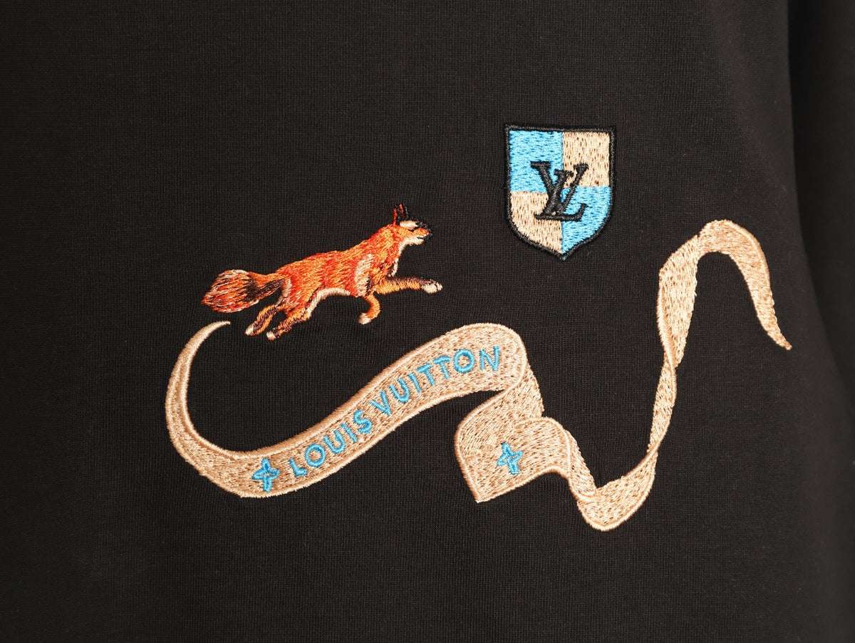 Louis Vuitton Fox and Ribbon Motif T-Shirt - Black