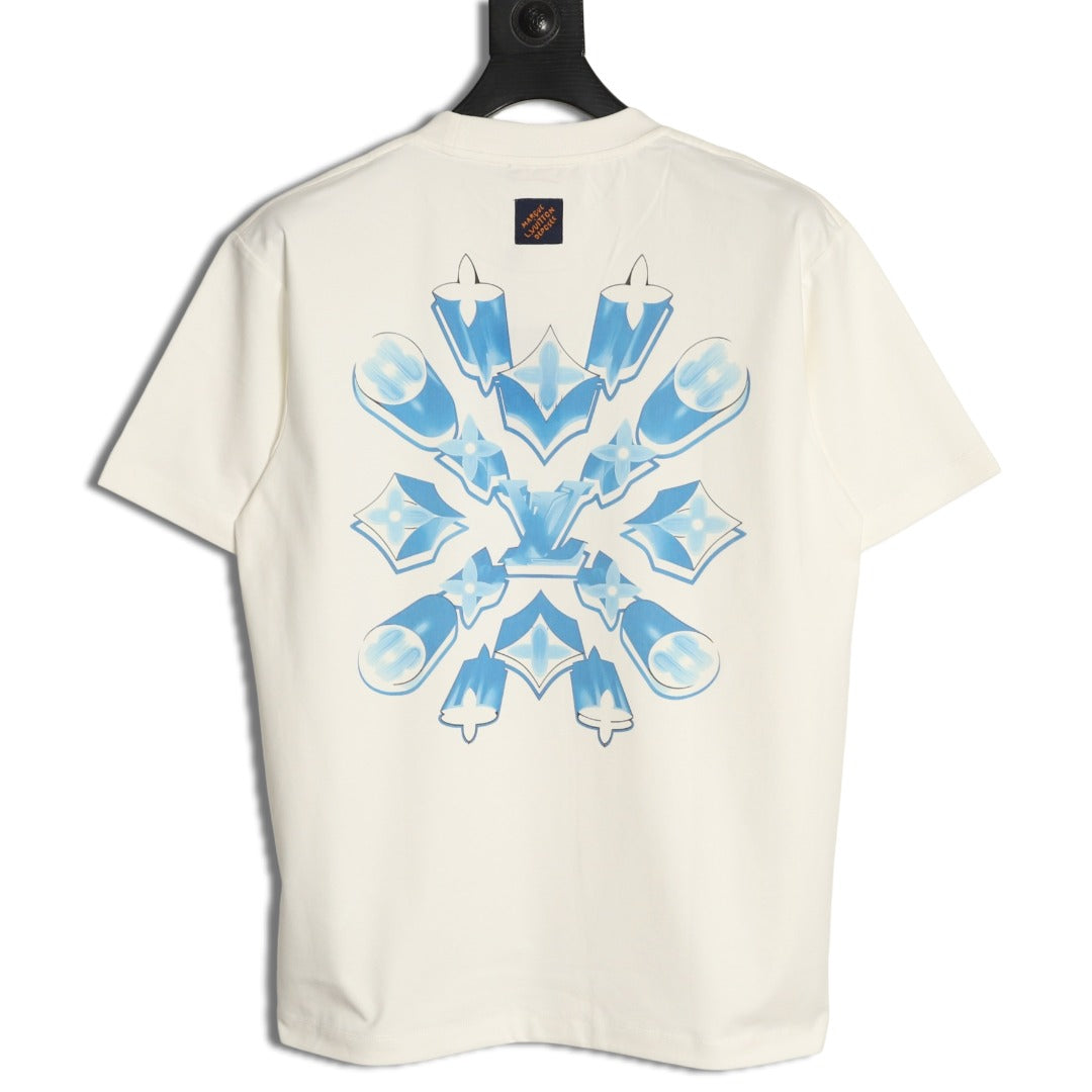 Louis Vuitton Ice-Blue LV Graphic T-Shirt - Off-White