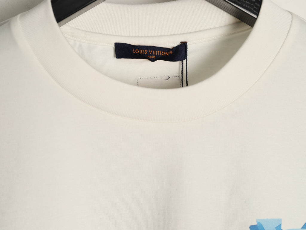 Louis Vuitton Ice-Blue LV Graphic T-Shirt - Off-White