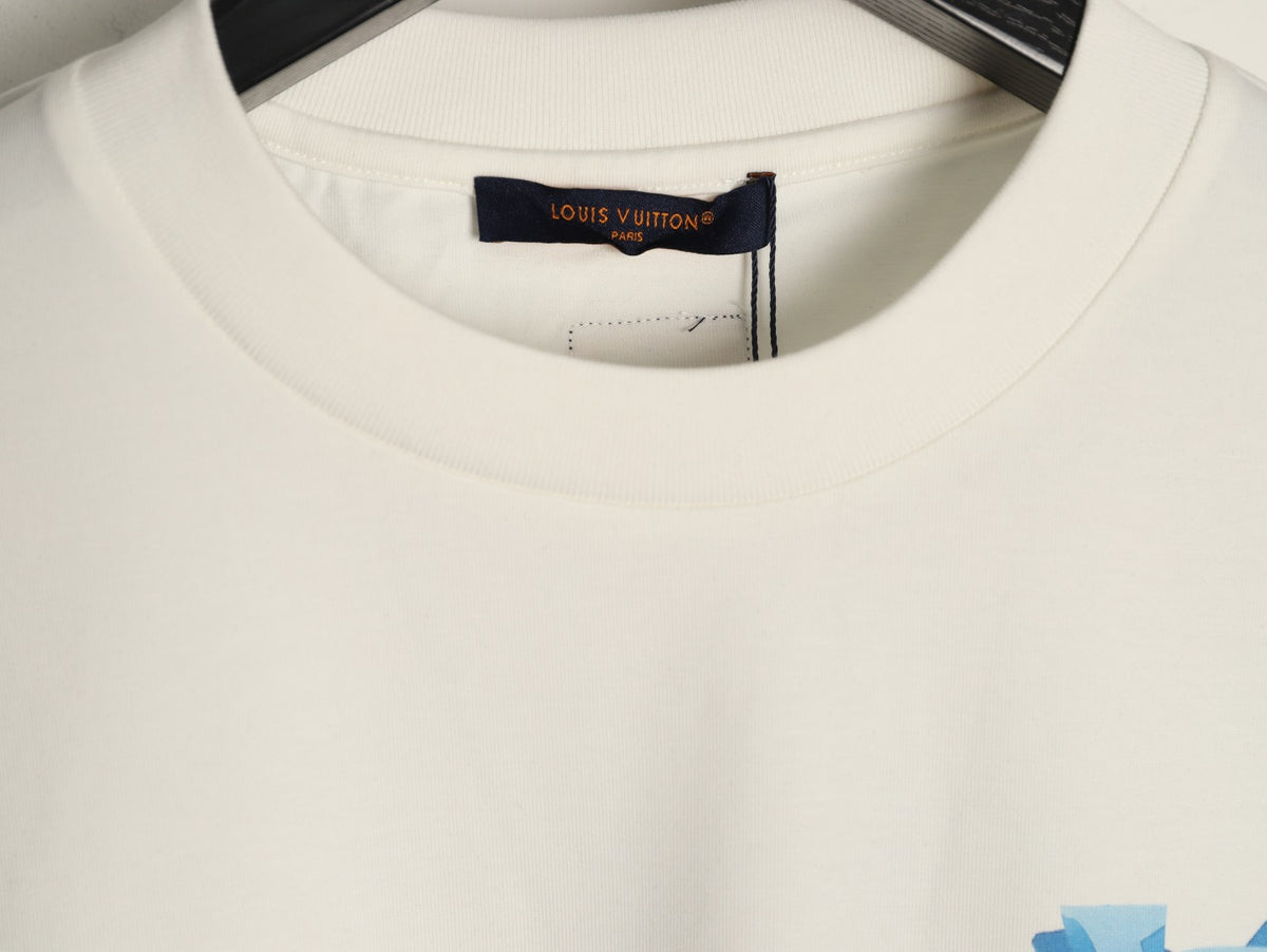 Louis Vuitton Ice-Blue LV Graphic T-Shirt - Off-White