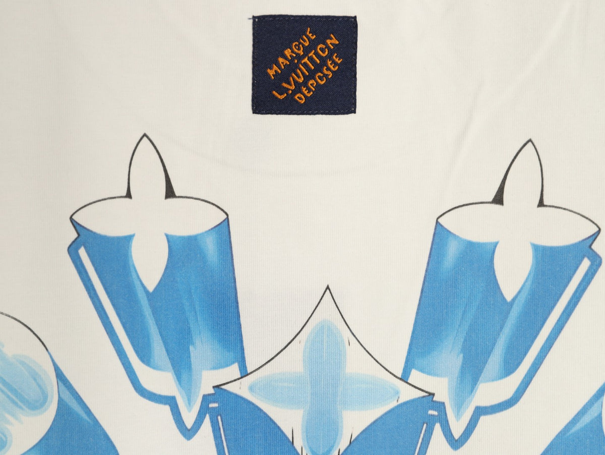 Louis Vuitton Ice-Blue LV Graphic T-Shirt - Off-White