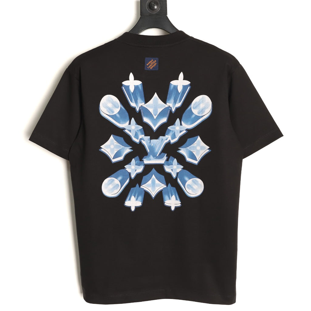 Louis Vuitton Ice-Blue LV Graphic T-Shirt - Black