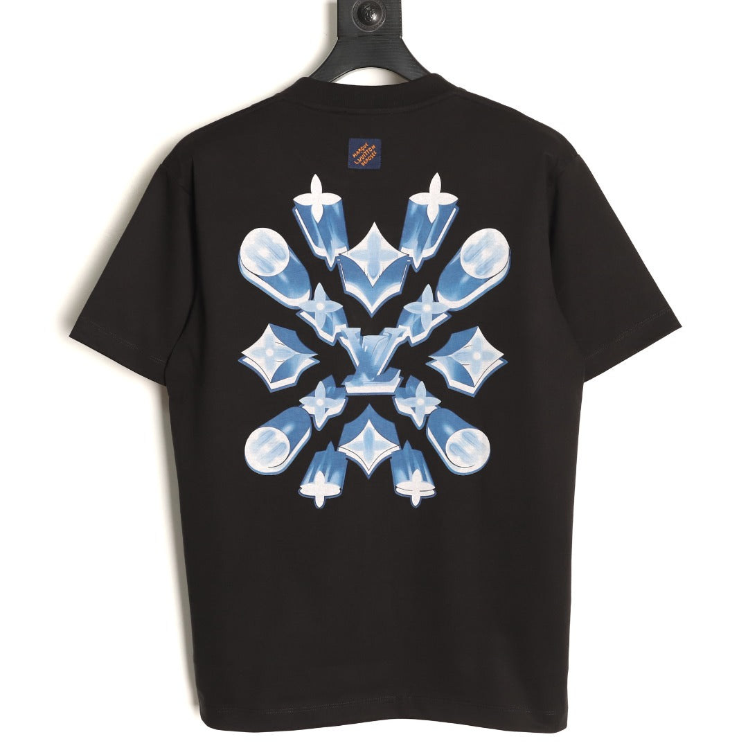 Louis Vuitton Ice-Blue LV Graphic T-Shirt - Black