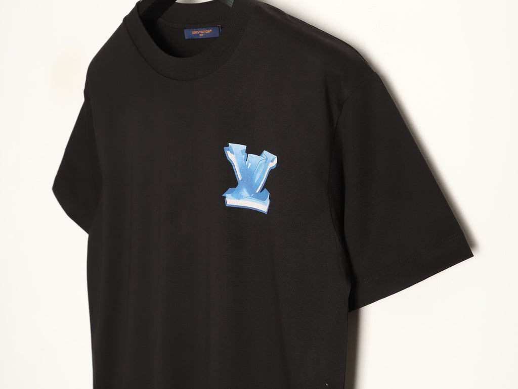 Louis Vuitton Ice-Blue LV Graphic T-Shirt - Black
