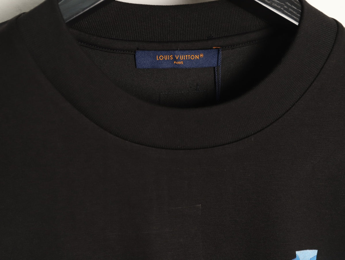 Louis Vuitton Ice-Blue LV Graphic T-Shirt - Black