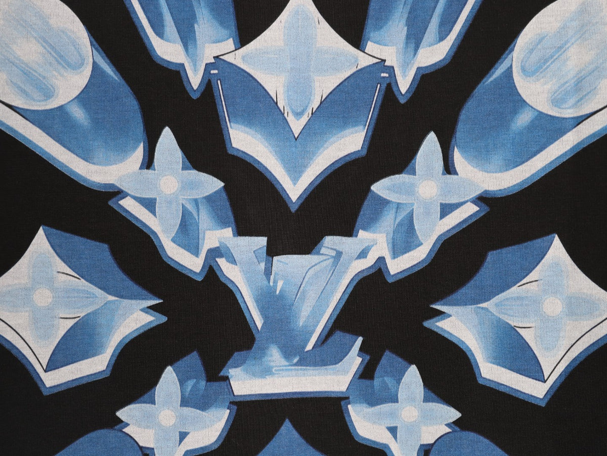 Louis Vuitton Ice-Blue LV Graphic T-Shirt - Black