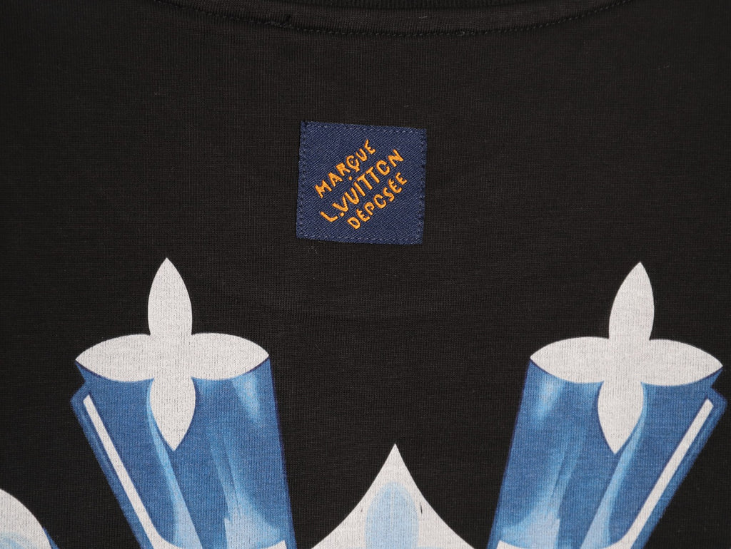 Louis Vuitton Ice-Blue LV Graphic T-Shirt - Black