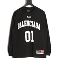 Balenciaga 01 Football-Style Long-Sleeve T-Shirt - Black