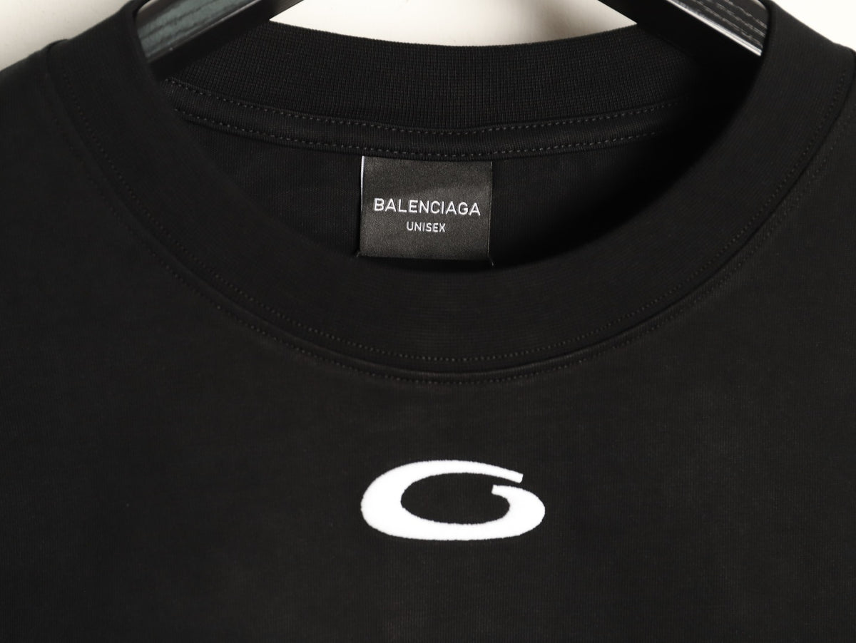 Balenciaga 01 Football-Style Long-Sleeve T-Shirt - Black