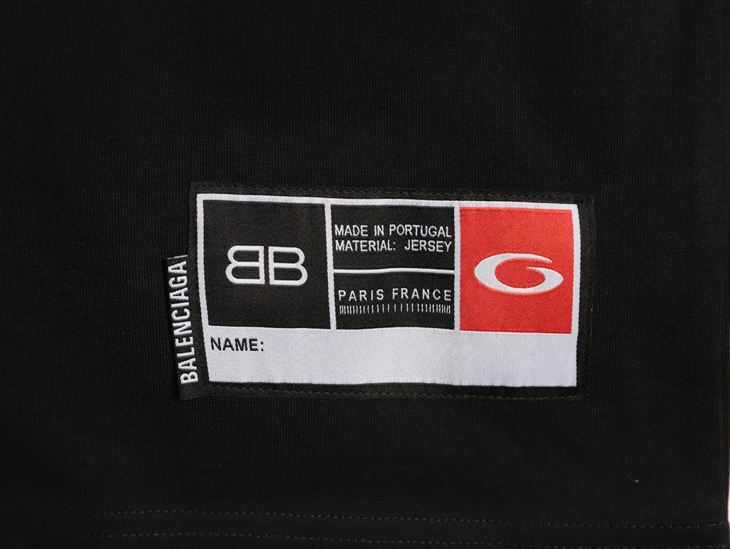 Balenciaga 01 Football-Style Long-Sleeve T-Shirt - Black