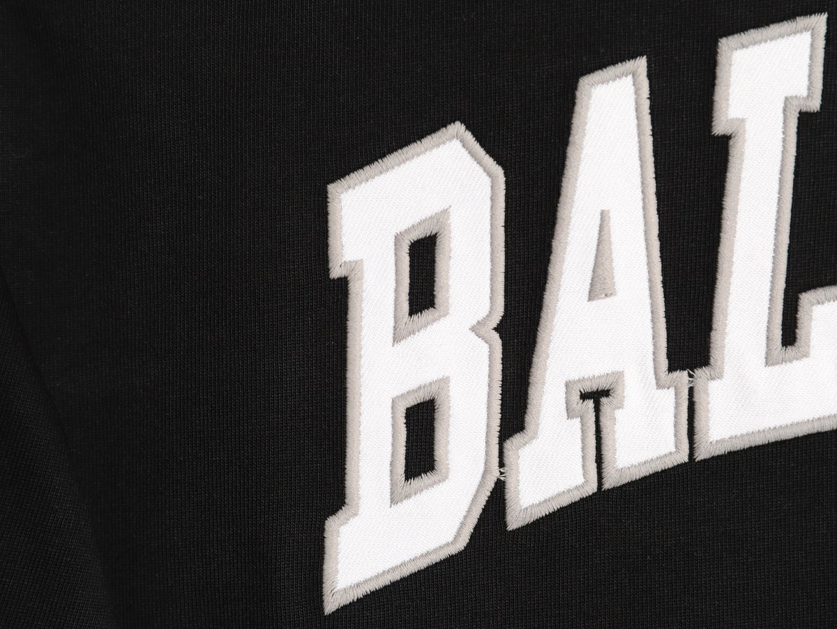 Balenciaga 01 Football-Style Long-Sleeve T-Shirt - Black