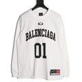 Balenciaga 01 Football-Style Long-Sleeve T-Shirt - White