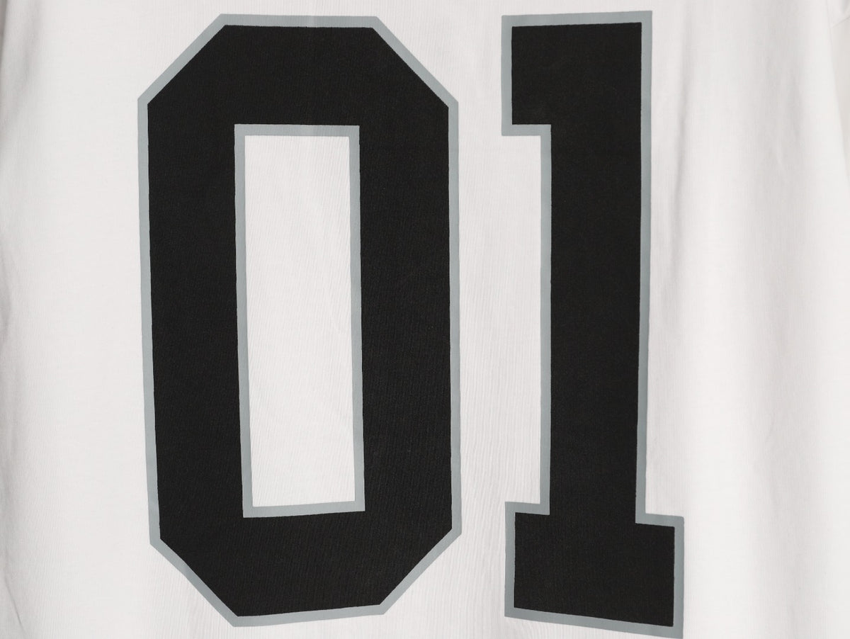 Balenciaga 01 Football-Style Long-Sleeve T-Shirt - White