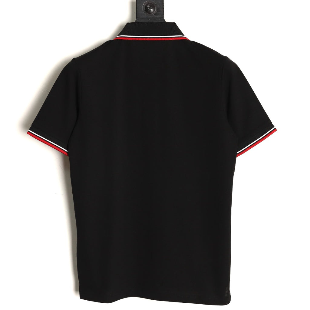 Prada Contrast-Trim Short-Sleeve Polo Shirt - Black
