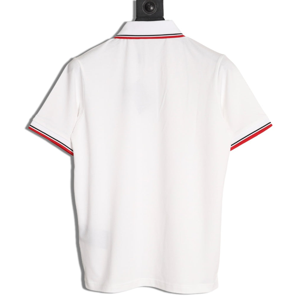 Prada Contrast-Trim Short-Sleeve Polo Shirt - White