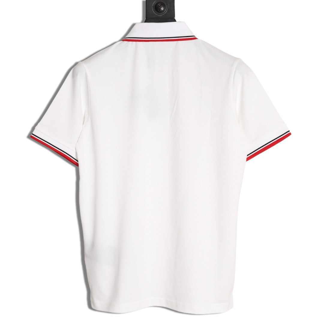Prada Contrast-Trim Short-Sleeve Polo Shirt - White