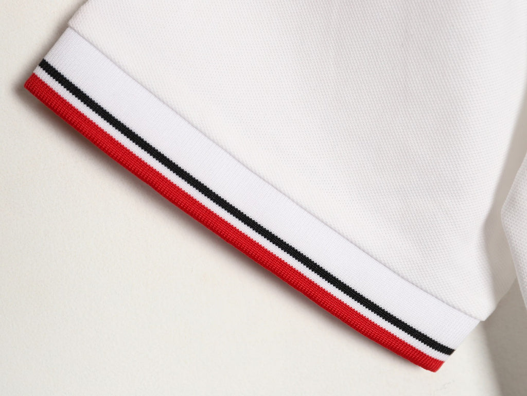 Prada Contrast-Trim Short-Sleeve Polo Shirt - White