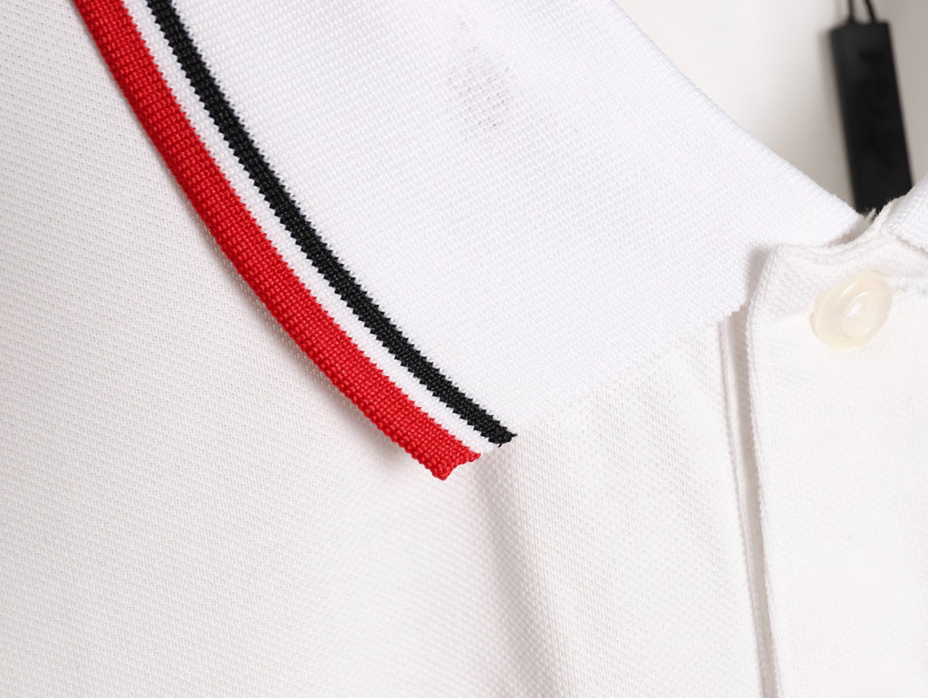 Prada Contrast-Trim Short-Sleeve Polo Shirt - White