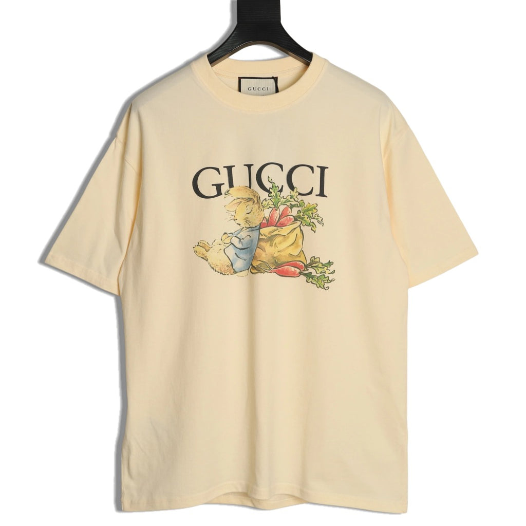 Gucci Bunny and Carrot Graphic T-Shirt - Pale Yellow