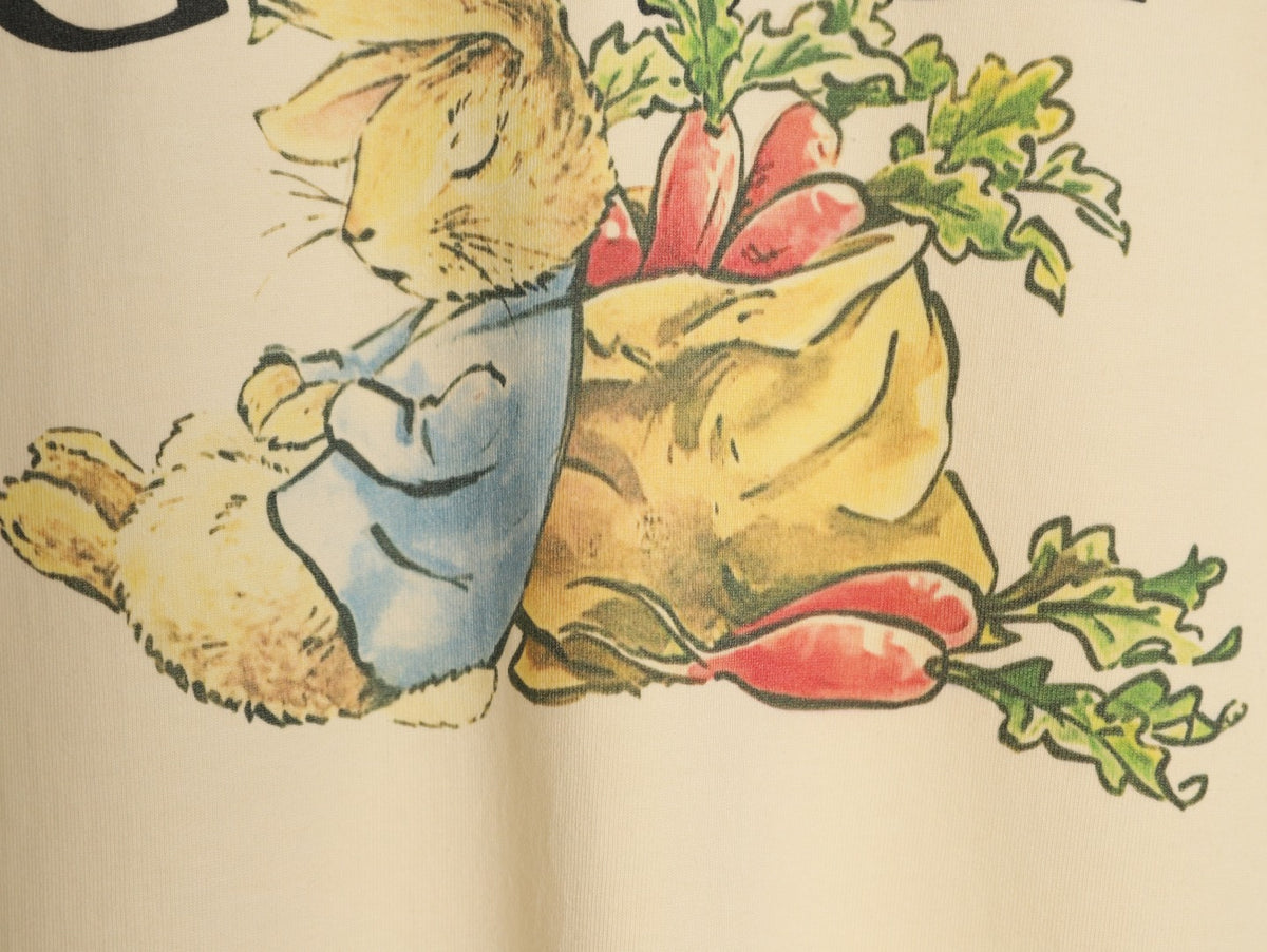Gucci Bunny and Carrot Graphic T-Shirt - Pale Yellow