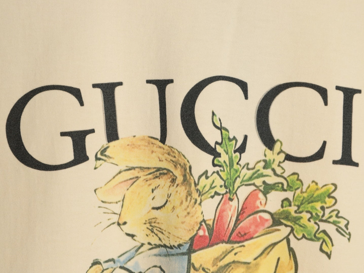 Gucci Bunny and Carrot Graphic T-Shirt - Pale Yellow
