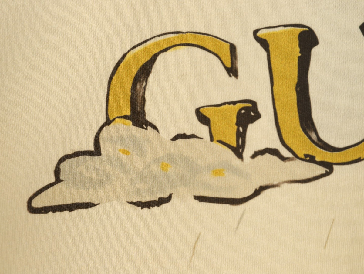 Gucci Cartoon Animal Graphic T-Shirt - Pale Yellow