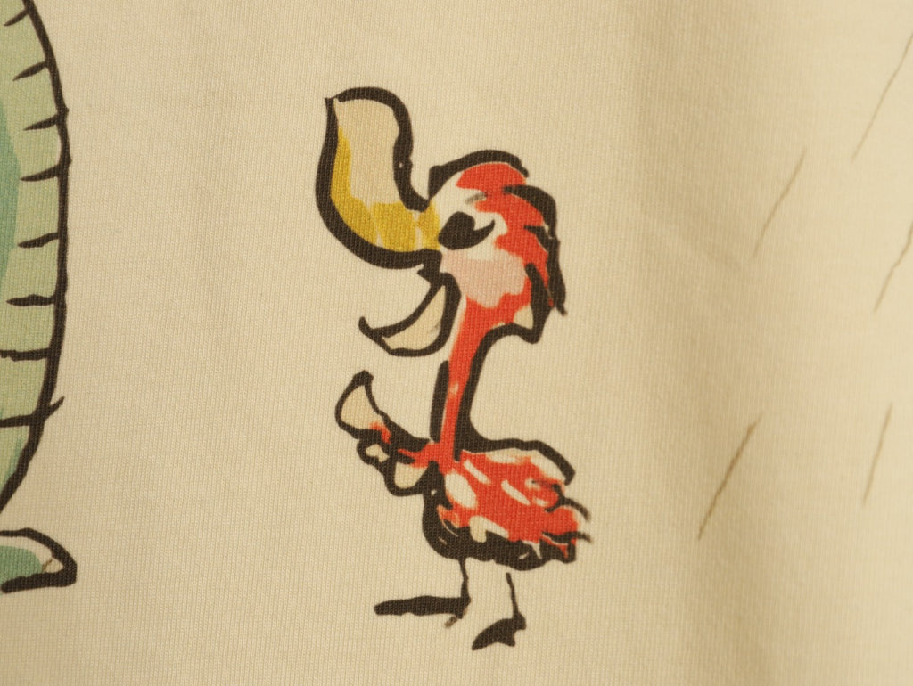 Gucci Cartoon Animal Graphic T-Shirt - Pale Yellow