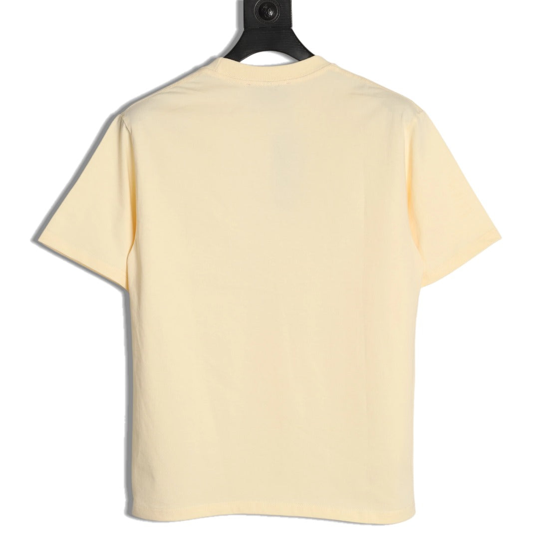 Gucci Two Rabbit Cartoon Graphic T-Shirt - Pale Yellow