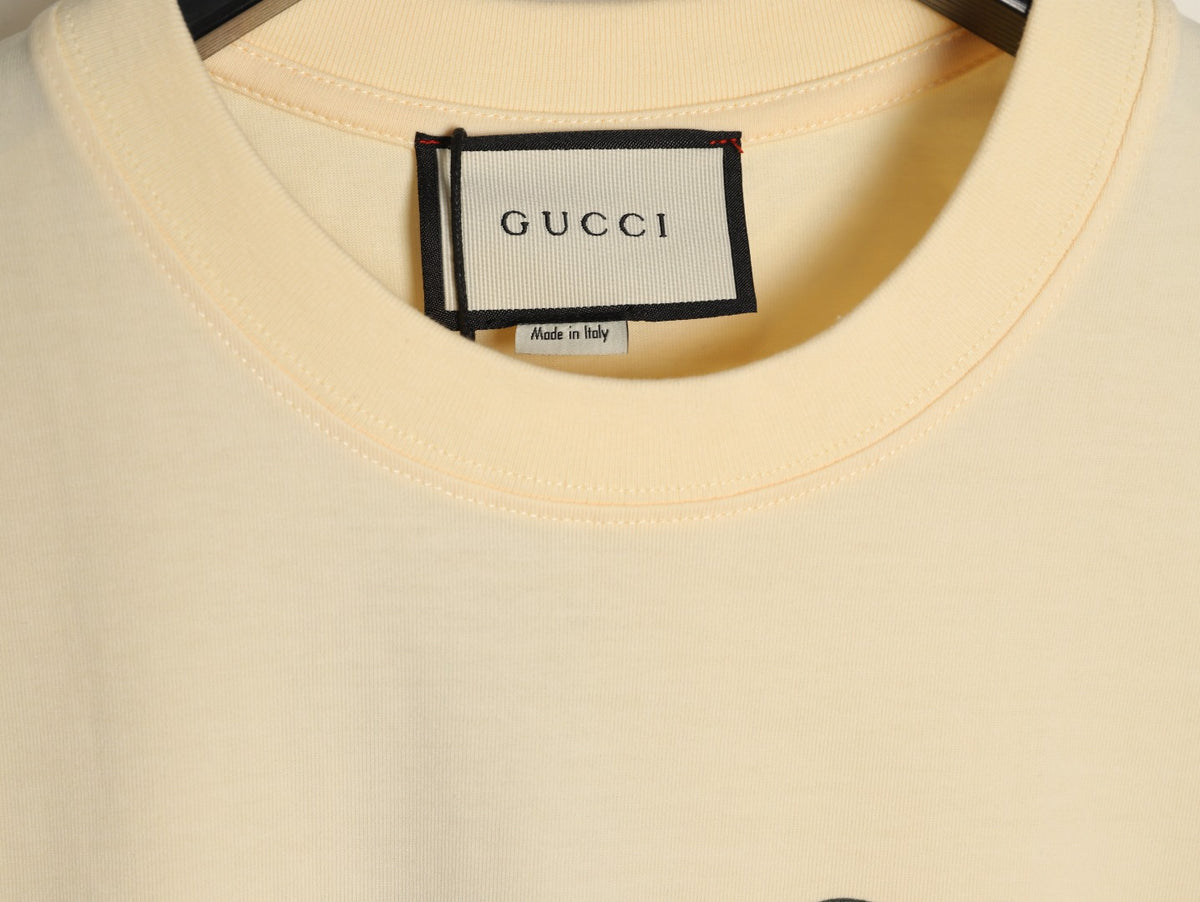Gucci Cartoon Car Graphic T-Shirt - Pale Yellow