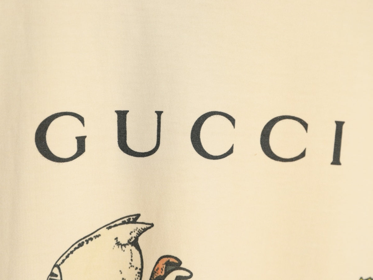 Gucci Cartoon Car Graphic T-Shirt - Pale Yellow