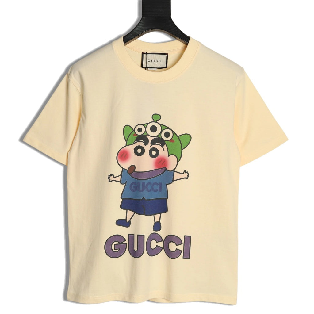 Gucci Cartoon Character Graphic T-Shirt - Pale Yellow