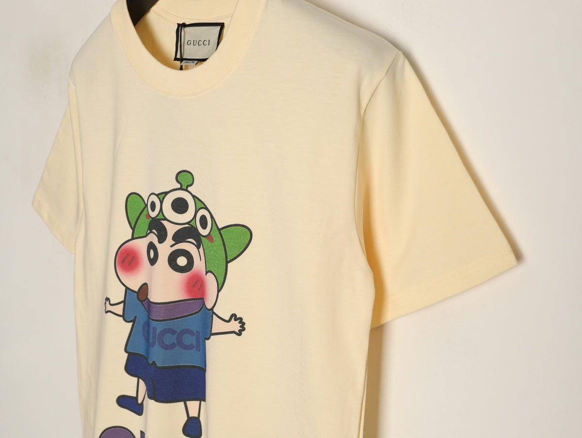 Gucci Cartoon Character Graphic T-Shirt - Pale Yellow
