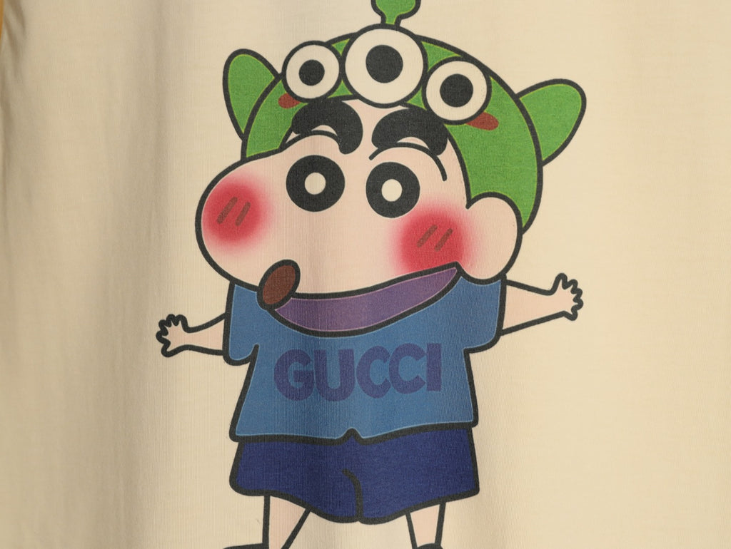Gucci Cartoon Character Graphic T-Shirt - Pale Yellow
