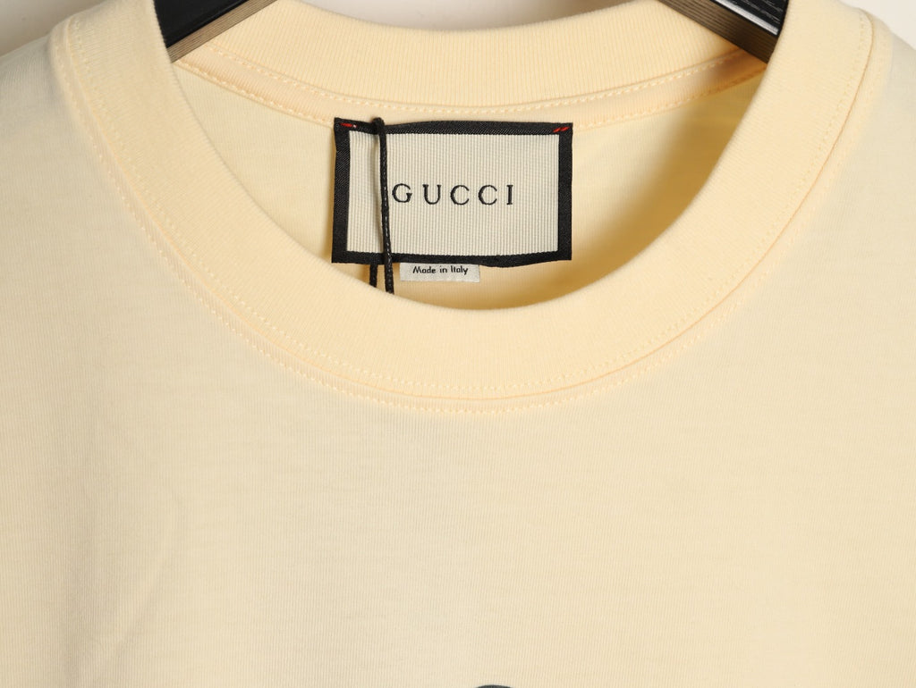 Gucci Cartoon Character Graphic T-Shirt - Pale Yellow