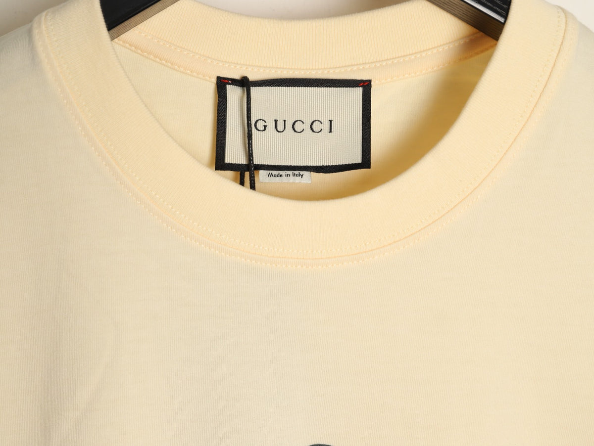 Gucci Cartoon Character Graphic T-Shirt - Pale Yellow