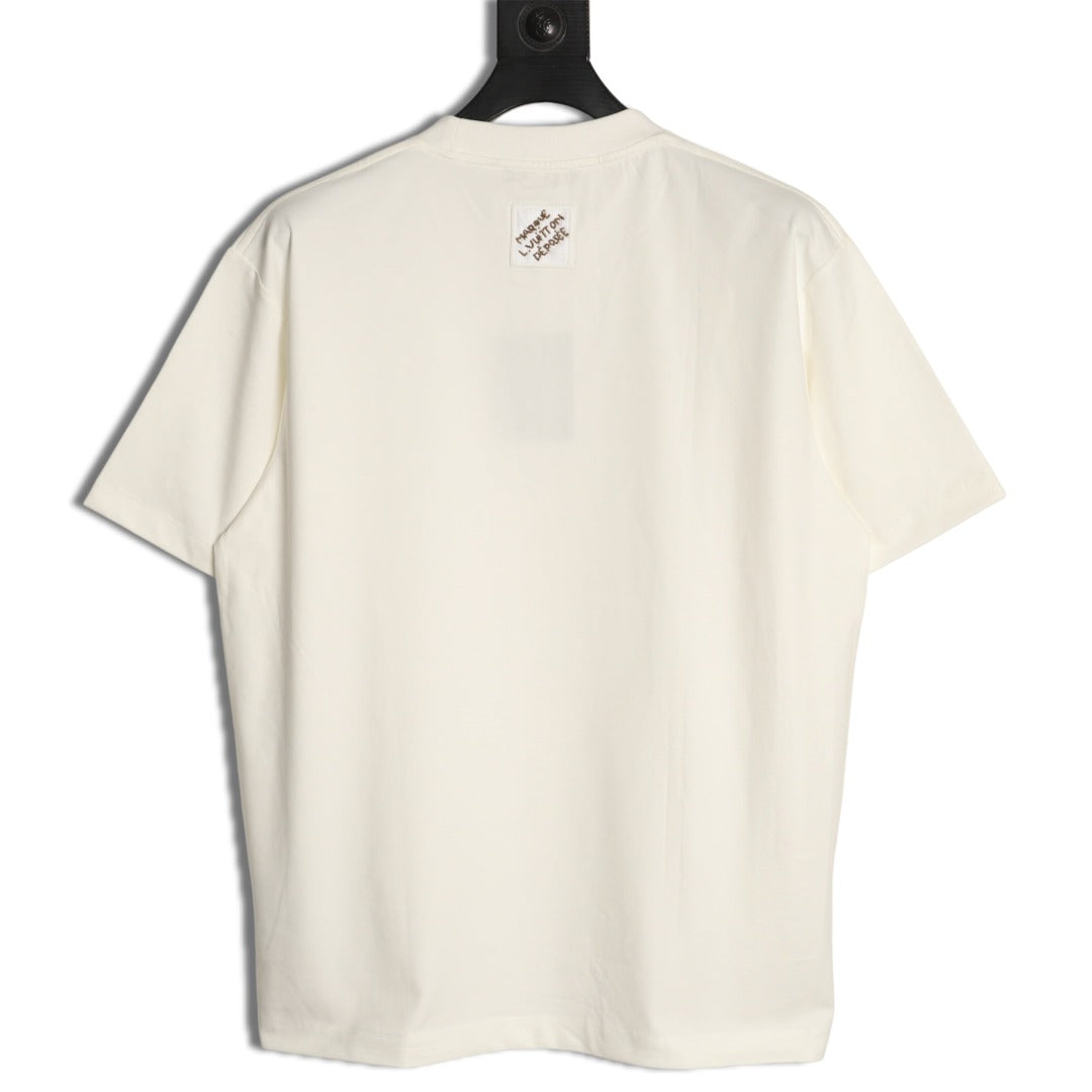 Louis Vuitton Gold-Tone Script Graphic T-Shirt - Off-White