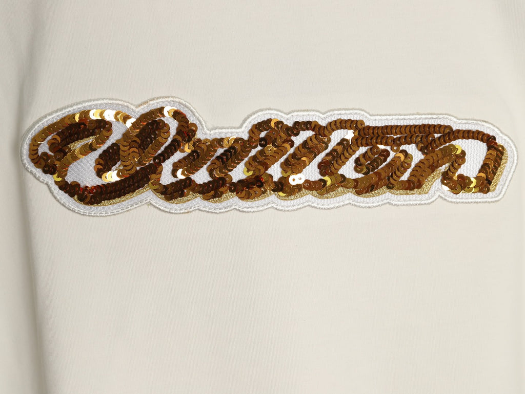 Louis Vuitton Gold-Tone Script Graphic T-Shirt - Off-White