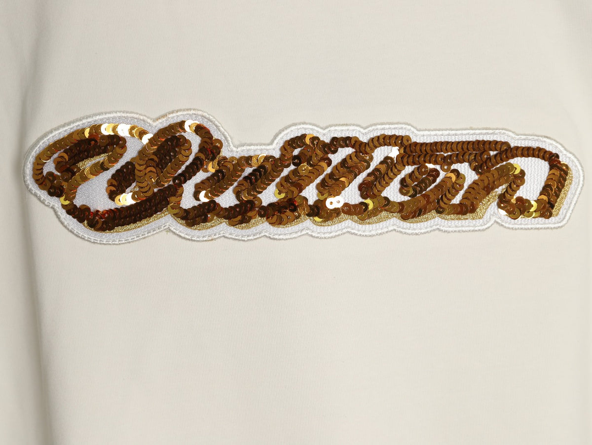 Louis Vuitton Gold-Tone Script Graphic T-Shirt - Off-White
