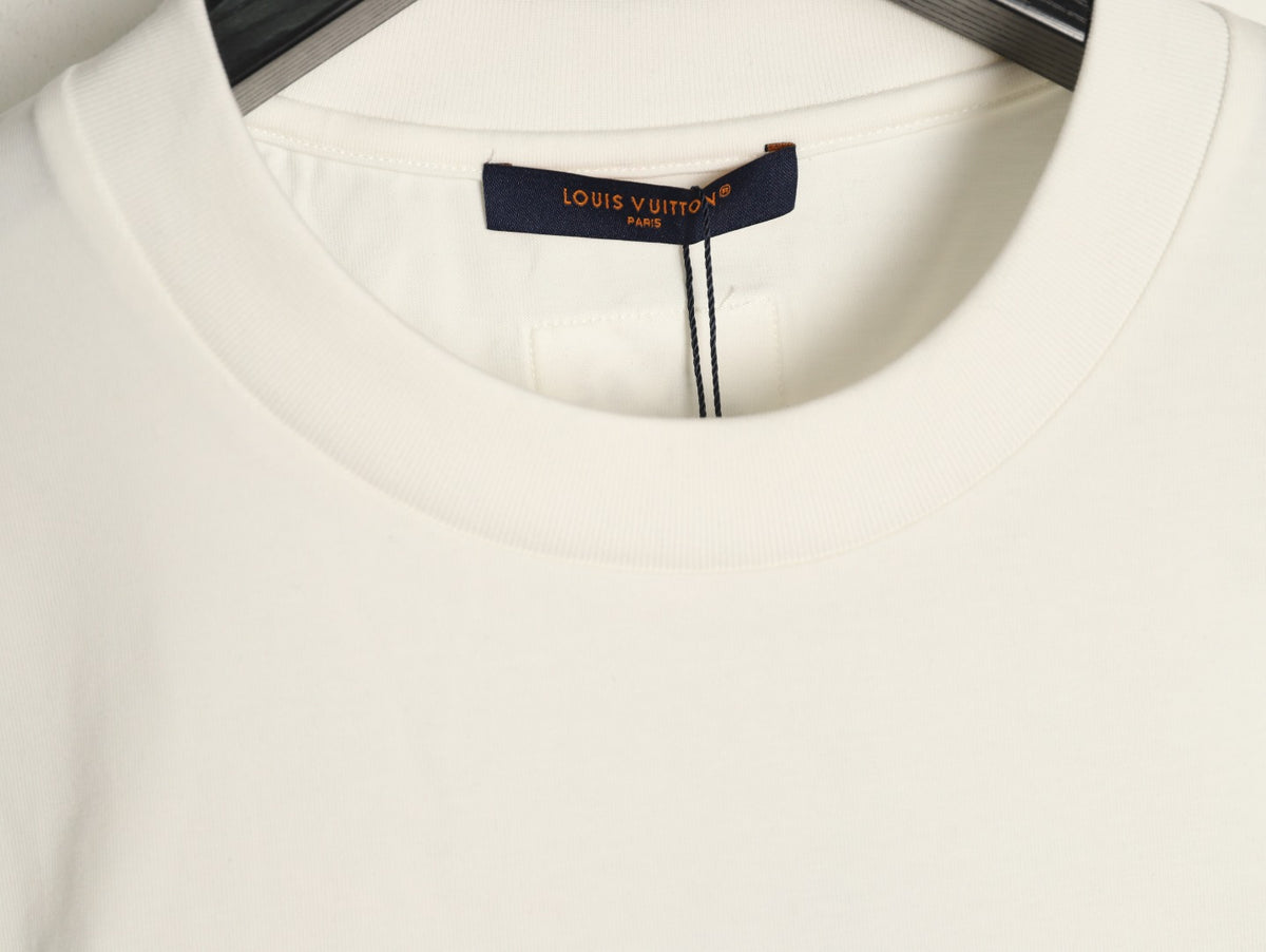 Louis Vuitton Gold-Tone Script Graphic T-Shirt - Off-White