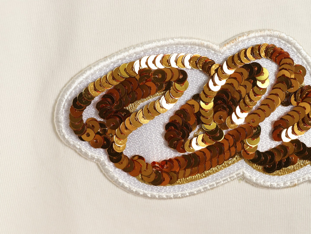 Louis Vuitton Gold-Tone Script Graphic T-Shirt - Off-White