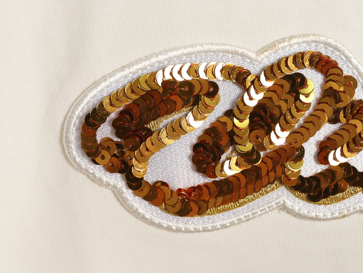 Louis Vuitton Gold-Tone Script Graphic T-Shirt - Off-White