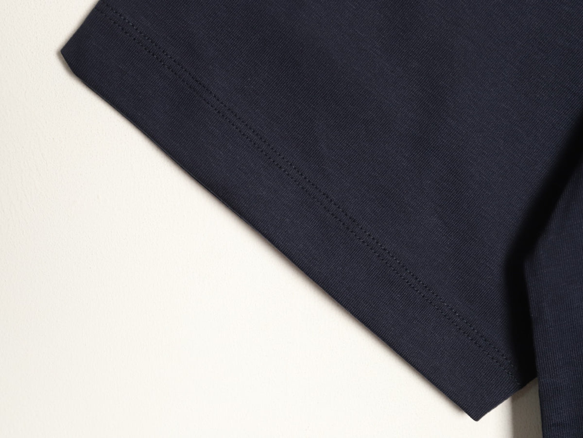 Louis Vuitton Gold-Tone Script Graphic T-Shirt - Dark Navy