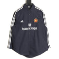 Balenciaga Striped-Sleeve Crest Button-Up Shirt - Dark Navy