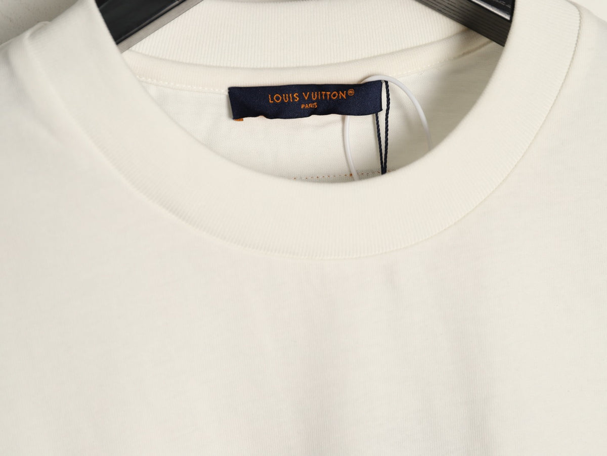 Louis Vuitton Blue-and-White Graffiti Logo T-Shirt - Off-White